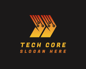 Gradient Tech Arrow logo design