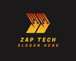 Gradient Tech Arrow logo design