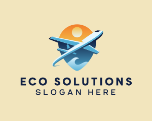 Airplane Gps Travel logo design