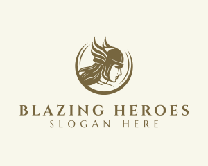 Valkyrie Warrior Hero logo design