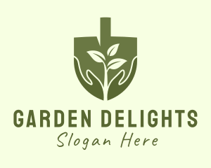 Garden Shovel Hands logo design