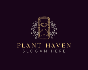 Botanical Plant Hourglass logo design