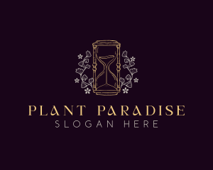 Botanical Plant Hourglass logo design