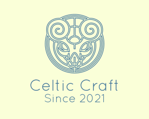 Minimalist Stag Celtic logo design