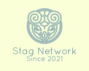 Minimalist Stag Celtic logo design