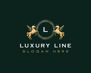 Unicorn Pegasus Luxury logo design