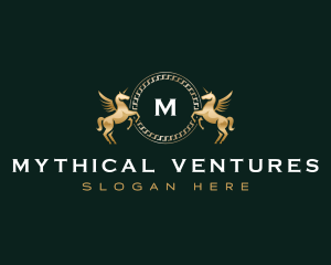 Unicorn Pegasus Luxury logo design