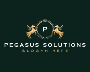 Unicorn Pegasus Luxury logo design