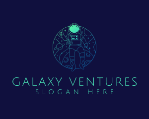 Astronaut Galaxy Explore logo design