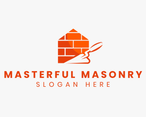 Trowel Masonry Brick logo design