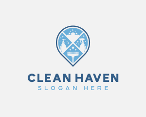 Disinfection Cleaning Janitorial logo design