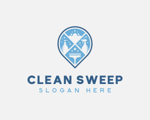 Disinfection Cleaning Janitorial logo design