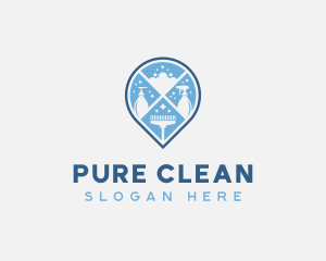 Disinfection Cleaning Janitorial logo design