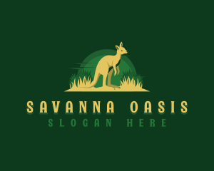 Savanna Wildlife Kangaroo logo design