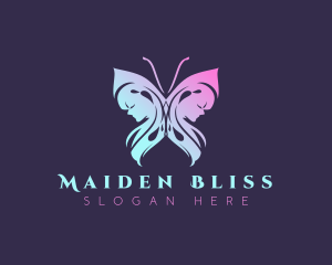 Feminine Butterfly Woman logo design