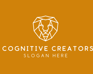 Geometric Lion Head  logo design