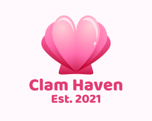 Heart Clam Shell  logo design