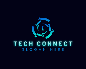 Tech Cybersecurity Lock logo