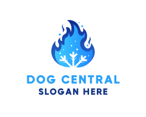 Blue Flame Snow logo design