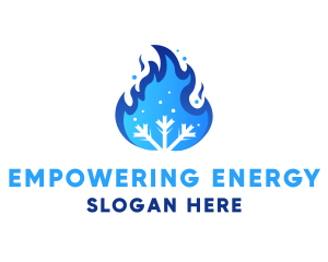 Blue Flame Snow logo design