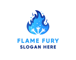 Blue Flame Snow logo design