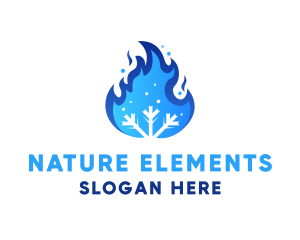 Blue Flame Snow logo design