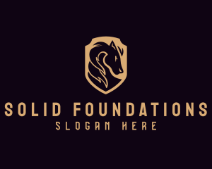 Shield Stallion Horse Logo