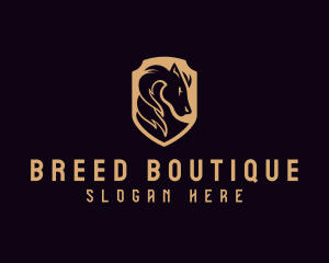 Shield Stallion Horse logo design