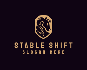 Shield Stallion Horse logo design