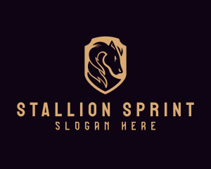 Shield Stallion Horse logo design