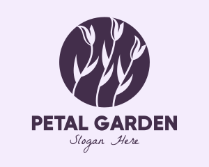 Violet Tulip Flower logo design