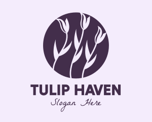 Violet Tulip Flower logo