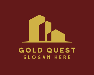 Gold Building Real Estate logo design