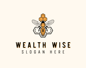 Bee Honeycomb Apiary Logo