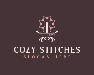 Seamstress Needle Stitching logo design