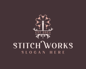 Seamstress Needle Stitching logo design