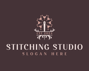 Seamstress Needle Stitching logo design