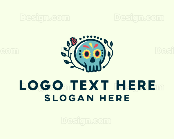 Festive Skull Rose Logo