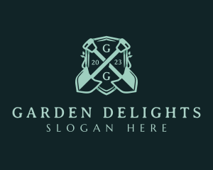 Shovel Gardening Spade logo design