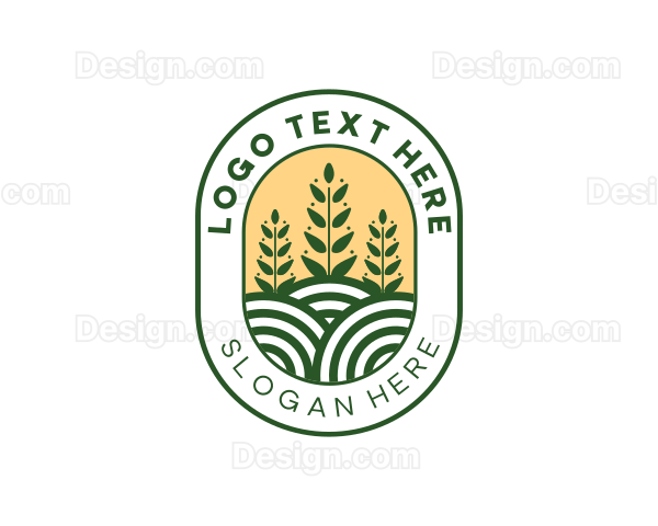 Wheat Plant Farm Logo