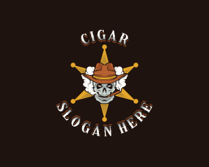 Skull Sheriff Smoke logo design