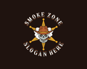 Skull Sheriff Smoke logo design