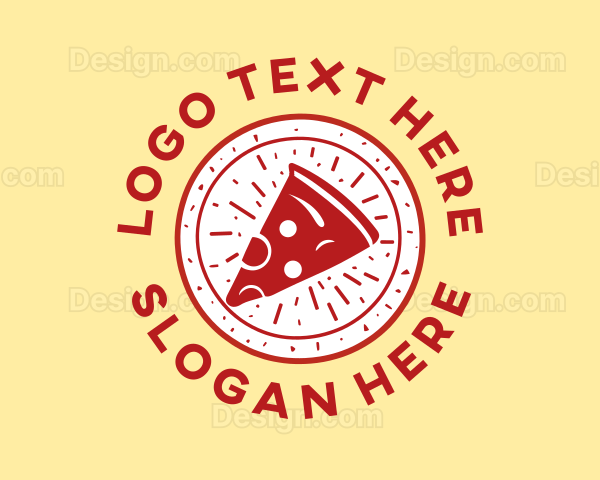 Pizza Slice Circle Logo