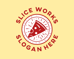 Pizza Slice Circle logo design