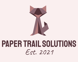 Cat Origami Paper logo design