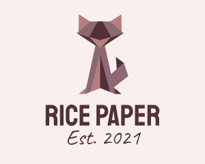 Cat Origami Paper logo design