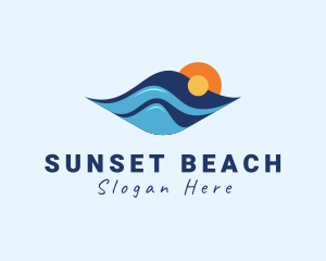 Beach Summer Waves logo design