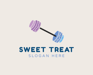 Cake Pastry Barbell logo design