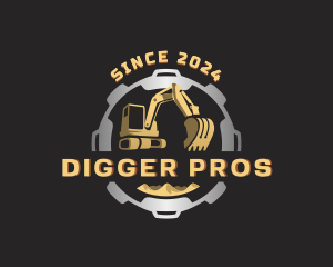 Excavator Backhoe Digger logo design