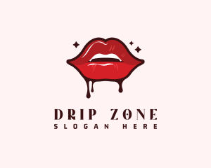 Cosmetics Red Lips logo design